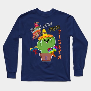 3 Year Old Birthday Three-Esta Mexican Party Long Sleeve T-Shirt